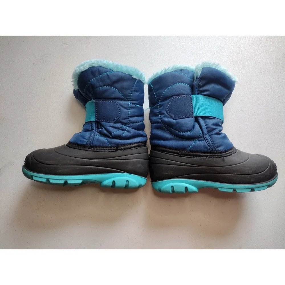 Kamik Kids Navy Teal Waterproof Winter Snow Boots Faux‎ Fur Lined Size 9